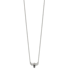 Chisel Stainless Steel Polished and Enameled with Preciosa Crystal Bee on an 18 inch Cable Chain Plus a 1.75 inch Extension Necklace SRN3071-18