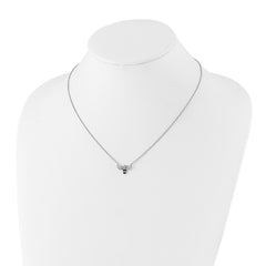 Chisel Stainless Steel Polished and Enameled with Preciosa Crystal Bee on an 18 inch Cable Chain Plus a 1.75 inch Extension Necklace SRN3071-18