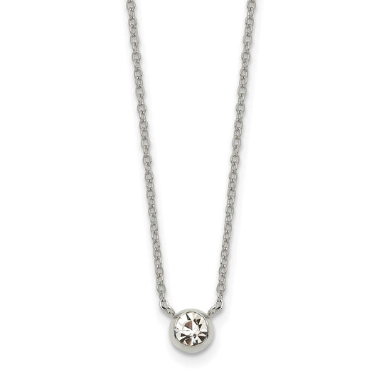 Chisel Stainless Steel Polished Glass Pendant on a 16 inch Cable Chain with a 2 inch Extension Necklace SRN3084-16