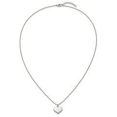 Chisel Stainless Steel Polished Heart Pendant on a 20.5 inch Plus 1 inch Extension Cable Chain NecklaceSRN3229-20.5