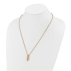 Chisel Stainless Steel Polished Yellow IP-plated Bullet Pendant on a 22 inch Cable Chain NecklaceSRN3234-22