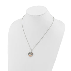 Chisel Stainless Steel Polished Rose IP-plated MOM Tree Pendant on a 20 inch Plus a 2 inch Extension Cable Chain NecklaceSRN3260-20