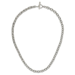 Chisel Stainless Steel Brushed and Polished Half Cable Link and Half Square Link 22 inch NecklaceSRN3264-22