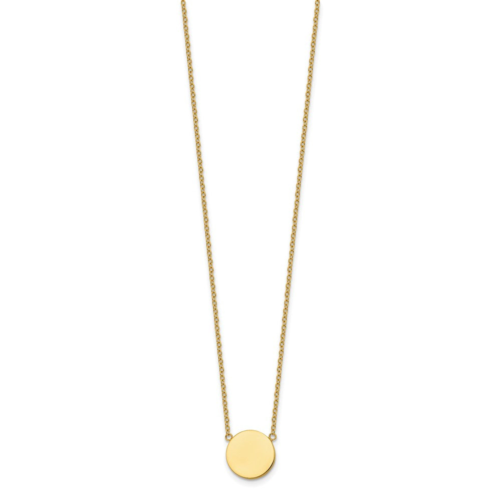 Chisel Stainless Steel Polished Yellow IP-plated 1.2mm Disc on a 16 inch Plus a 2 inch Extension Cable Chain NecklaceSRN3267-16
