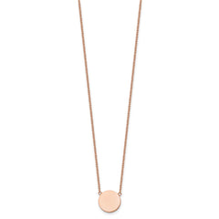 Chisel Stainless Steel Polished Rose IP-plated 1.2mm Disc on a 16 inch Plus a 2 inch Extension Cable Chain NecklaceSRN3268-16