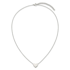 Chisel Stainless Steel Polished Heart on a 16 inch Plus 2 inch Extension Cable Chain NecklaceSRN3269-16