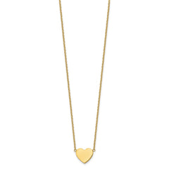 Chisel Stainless Steel Polished Yellow IP-plated Heart on a 16 inch Plus a 2 inch Extension Cable Chain NecklaceSRN3270-16