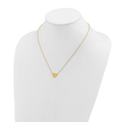 Chisel Stainless Steel Polished Yellow IP-plated Heart on a 16 inch Plus a 2 inch Extension Cable Chain NecklaceSRN3270-16