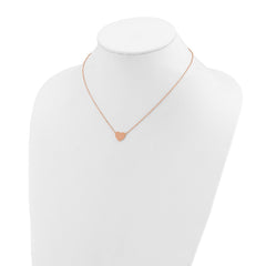Chisel Stainless Steel Polished Rose IP-plated Heart on a 16 inch Plus a 2 inch Extension Cable Chain NecklaceSRN3271-16