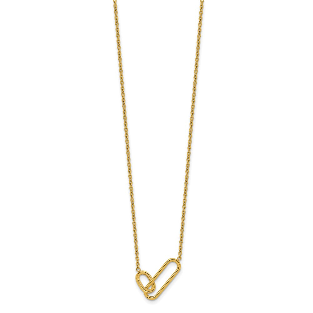 Chisel Stainless Steel Polished Yellow IP-plated Intertwined Links on a 20 inch Plus 2 inch Extension Cable Chain NecklaceSRN3272-20