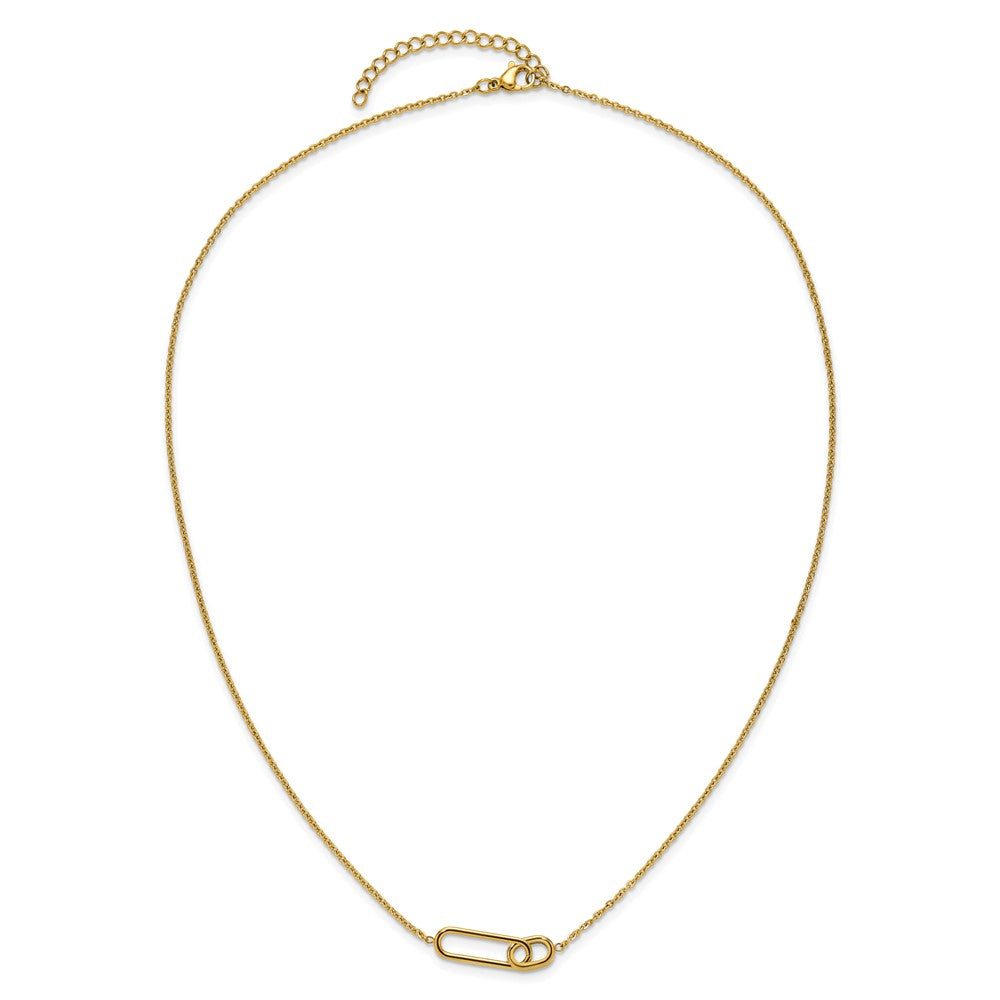 Chisel Stainless Steel Polished Yellow IP-plated Intertwined Links on a 20 inch Plus 2 inch Extension Cable Chain NecklaceSRN3272-20