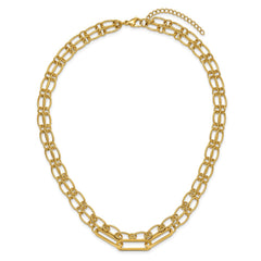 Chisel Stainless Steel Polished Yellow IP-plated Layered 18 inch Plus a 2 inch Extension NecklaceSRN3274-18
