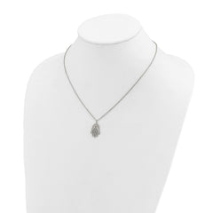Chisel Stainless Steel Polished and Textured Hamsa Pendant on an 18 inch Plus a 2 inch Extension Cable Chain NecklaceSRN3277-18