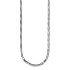 Chisel Stainless Steel Polished Two-Strand 18 inch Plus 2 inch Extension NecklaceSRN3342-18