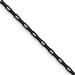 Chisel Stainless Steel Polished Black IP-plated 2.2mm 16 inch Fancy Box/Paperclip Link ChainSRN3399BP