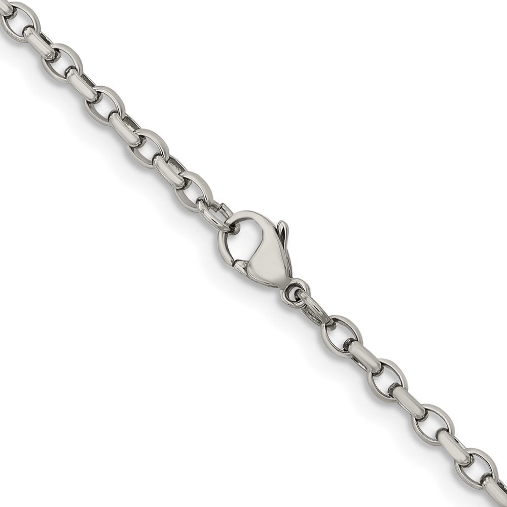 Chisel Stainless Steel Polished 3.2mm 24 inch Cable ChainSRN656