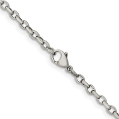 Chisel Stainless Steel Polished 3.2mm 24 inch Cable ChainSRN656