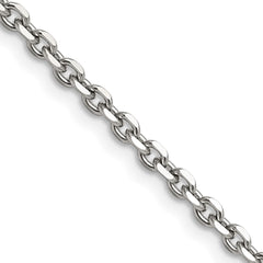 Chisel Stainless Steel Polished 3.4mm 18 inch Cable ChainSRN658