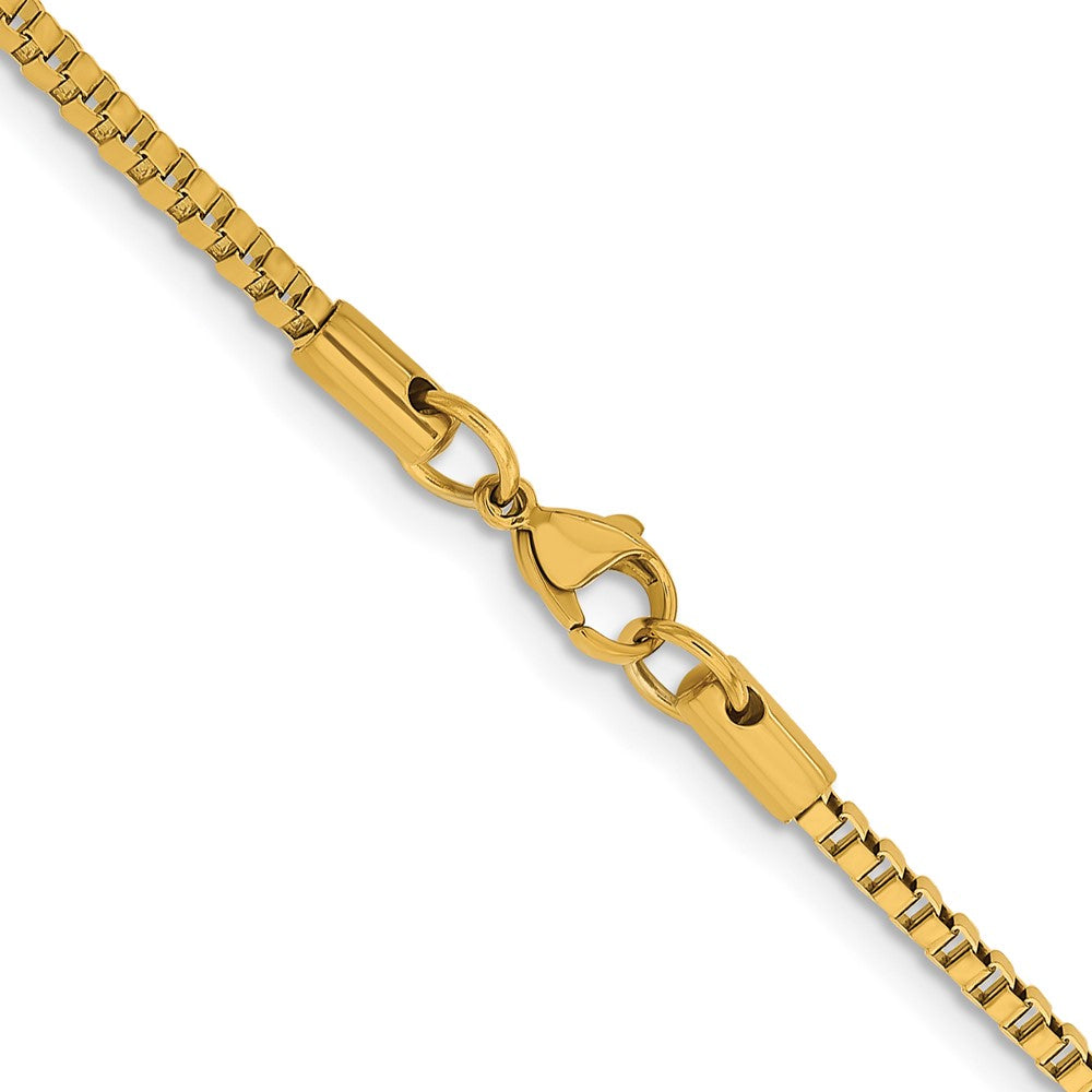 Chisel Stainless Steel Polished Yellow IP-plated 2.4mm 22 inch Box ChainSRN664GP