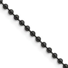 Chisel Stainless Steel Polished Black IP-plated 2.4mm 18 inch Ball ChainSRN668BP