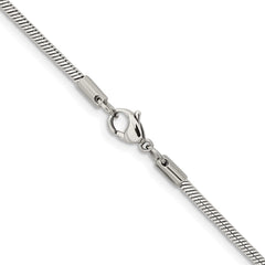 Chisel Stainless Steel Polished 2.4mm 24 inch Snake ChainSRN669