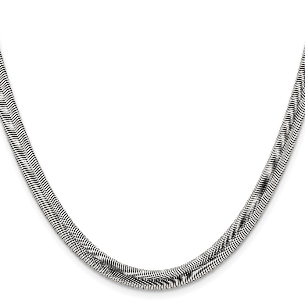 Chisel Stainless Steel Polished 6.2mm 24 inch Flat Snake ChainSRN671