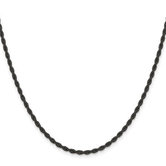 Chisel Stainless Steel Polished Black IP-plated 2.4mm 20 inch Rope ChainSRN672BP
