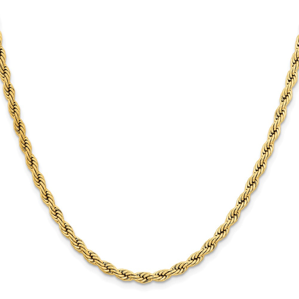 Chisel Stainless Steel Polished Yellow IP-plated 4mm 20 inch Rope ChainSRN673GP