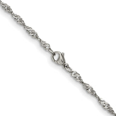 Chisel Stainless Steel Polished 3mm 24 inch Singapore Chain SRN678