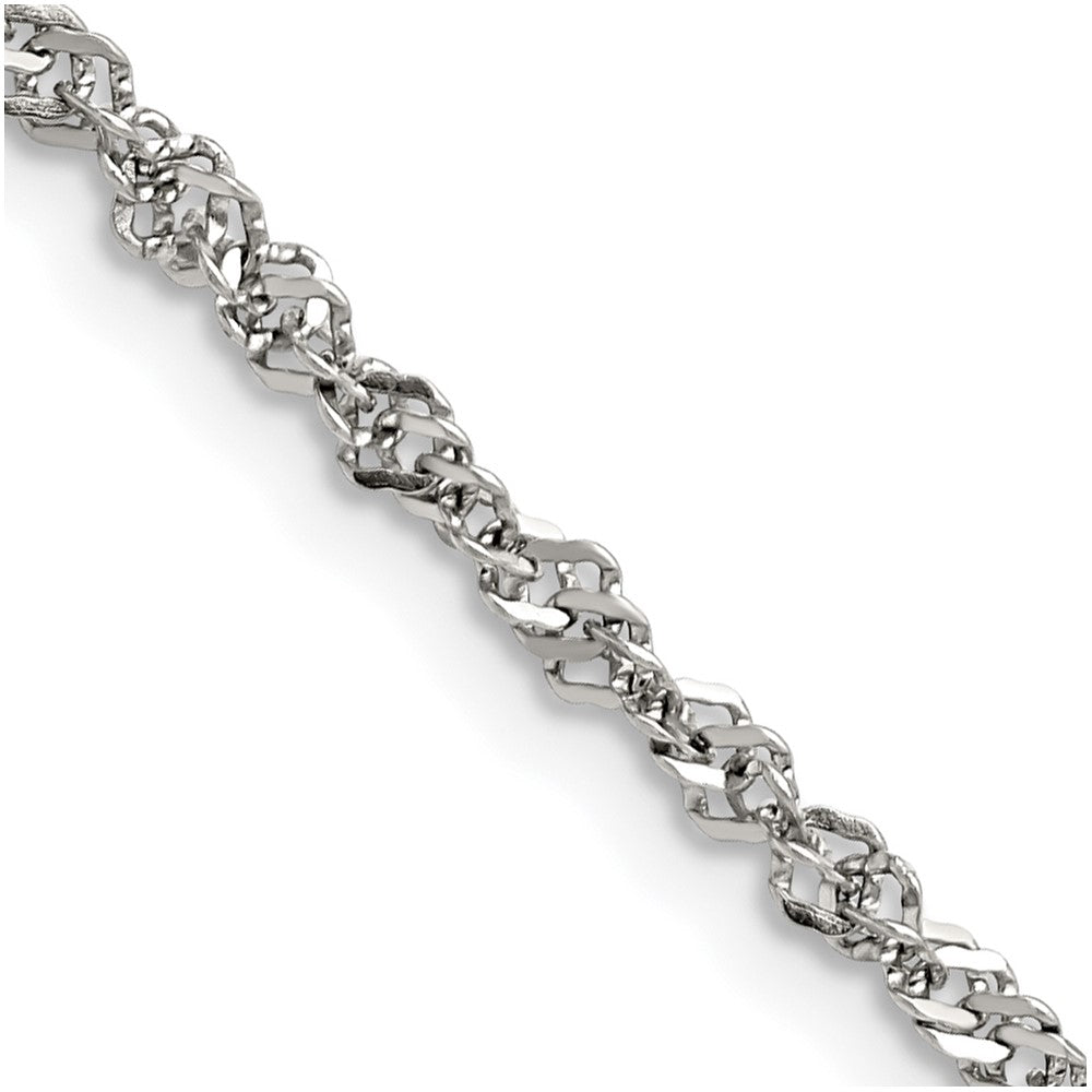 Chisel Stainless Steel Polished 3mm 24 inch Singapore Chain SRN678