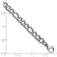 Chisel Stainless Steel Polished 5.3mm 7 inch Figaro Chain SRN679-7