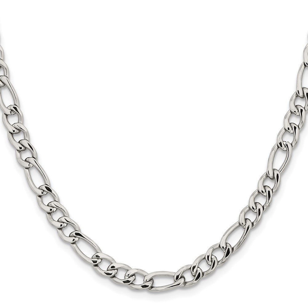 Chisel Stainless Steel Polished 6.3mm 22 inch Figaro ChainSRN680