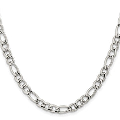 Chisel Stainless Steel Polished 6.3mm 22 inch Figaro ChainSRN680