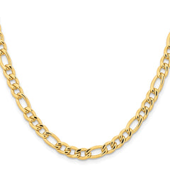 Chisel Stainless Steel Polished Yellow IP-plated 6.3mm 22 inch Figaro ChainSRN680GP