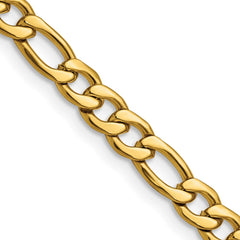 Chisel Stainless Steel Polished Yellow IP-plated 6.3mm 20 inch Figaro ChainSRN680GP