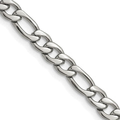 Chisel Stainless Steel Polished 6.3mm 20 inch Figaro ChainSRN680