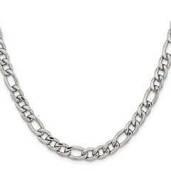 Chisel Stainless Steel Polished 6.75mm 22 inch Figaro ChainSRN681