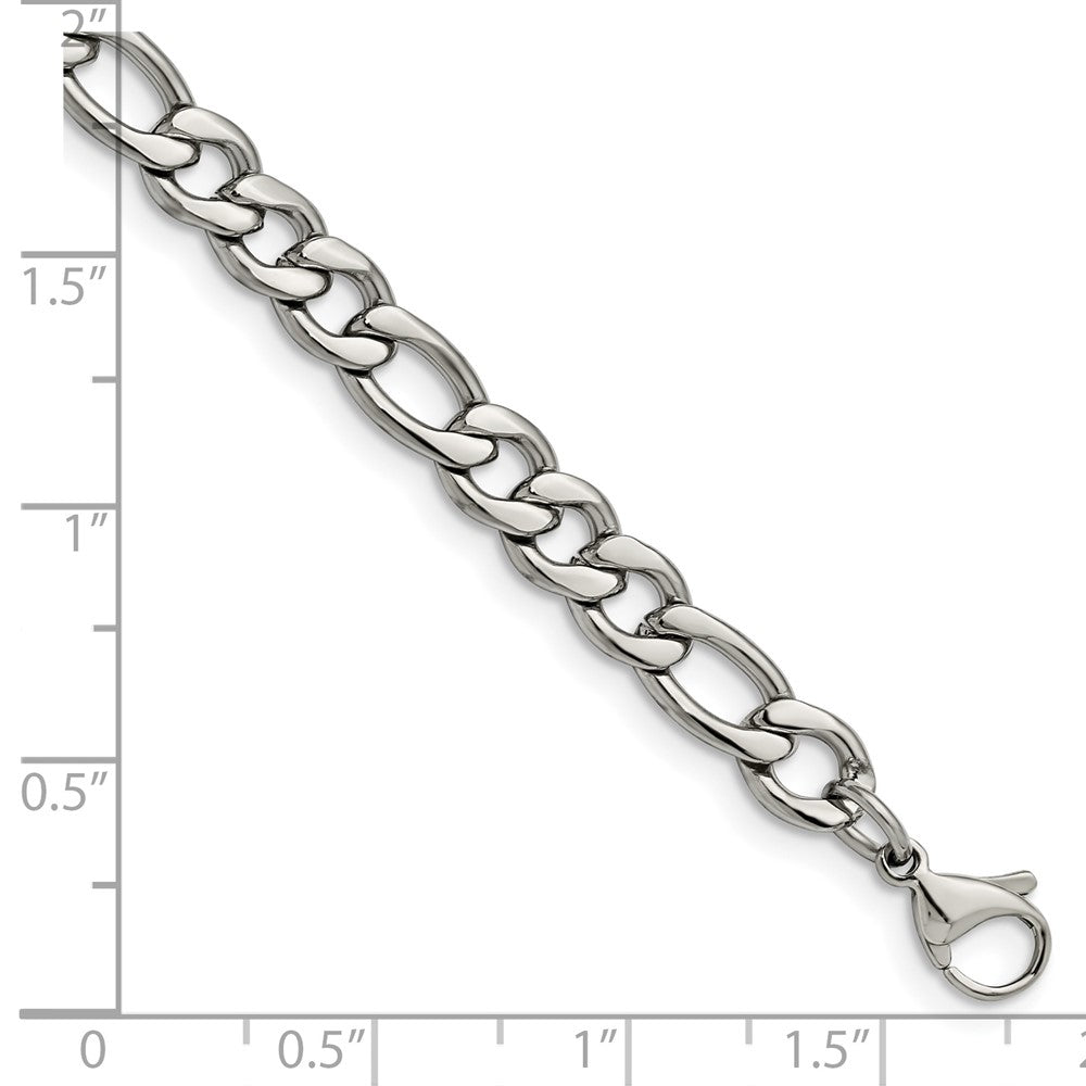 Chisel Stainless Steel Polished 6.75mm 8 inch Figaro Chain SRN681-8