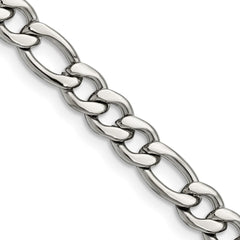 Chisel Stainless Steel Polished 6.75mm 20 inch Figaro ChainSRN681