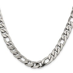 Chisel Stainless Steel Polished 8.75mm 24 inch Figaro ChainSRN682