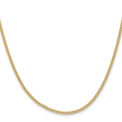 Chisel Stainless Steel Polished Yellow IP-plated 2.25mm 20 inch Round Curb ChainSRN685GP