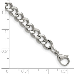 Chisel Stainless Steel Polished 7.5mm 8 inch Curb Chain SRN690-8