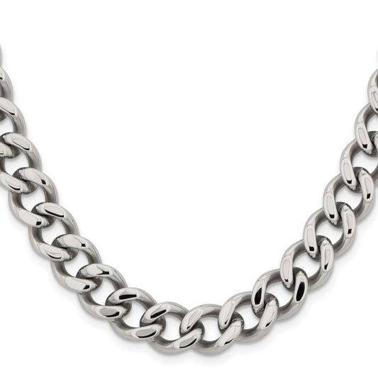 Chisel Stainless Steel Polished 11.5mm 24 inch Curb ChainSRN692