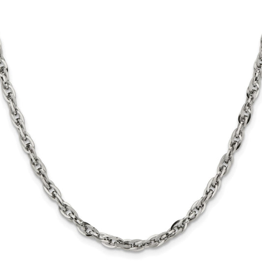 Chisel Stainless Steel Polished 4.2mm 20 inch Fancy Twisted Link ChainSRN804