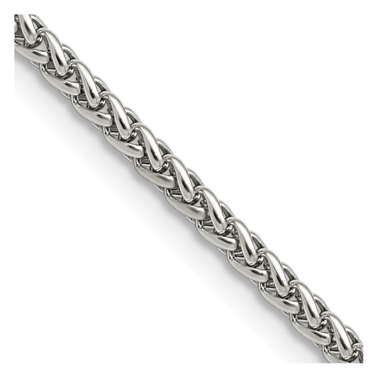 Chisel Stainless Steel Polished 3mm 20 inch Wheat ChainSRN805
