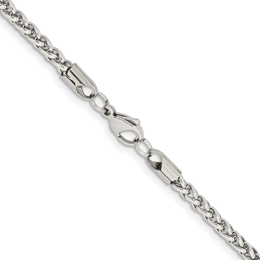 Chisel Stainless Steel Polished 4mm 24 inch Wheat ChainSRN806