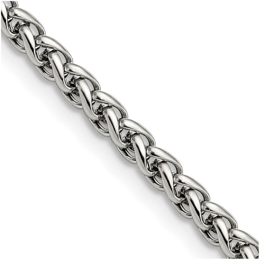 Chisel Stainless Steel Polished 4mm 20 inch Wheat ChainSRN806