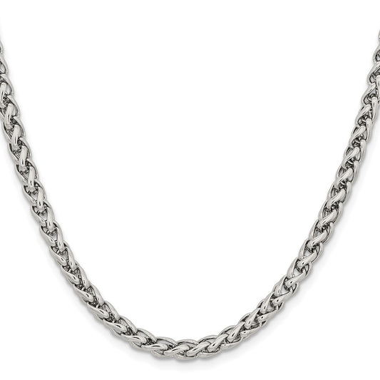 Chisel Stainless Steel Polished 5mm 22 inch Wheat ChainSRN807