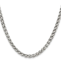 Chisel Stainless Steel Polished 5mm 22 inch Wheat ChainSRN807