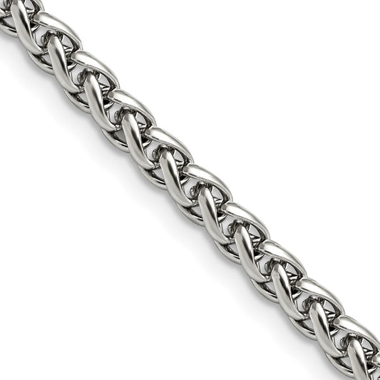 Chisel Stainless Steel Polished 5mm 20 inch Wheat ChainSRN807
